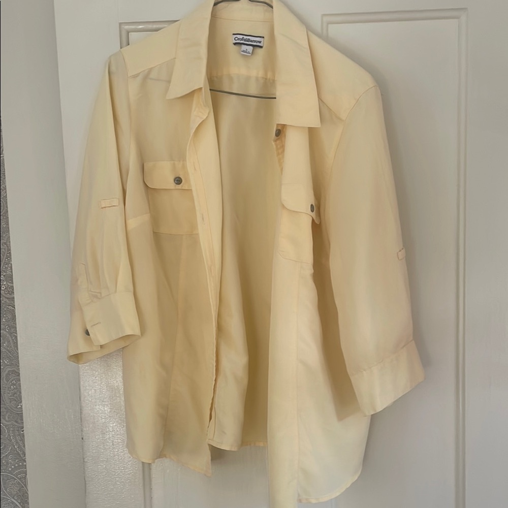 Chico's Soft Yellow Collared Shirt